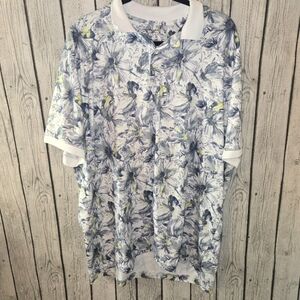 Abercrombie & Fitch Floral Polo Shirt Men’s XXL Stretch Short Sleeve